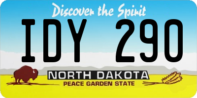 ND license plate IDY290