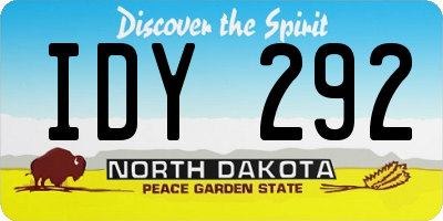 ND license plate IDY292