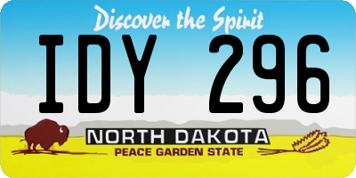 ND license plate IDY296