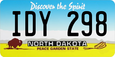 ND license plate IDY298