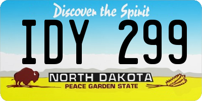 ND license plate IDY299