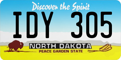 ND license plate IDY305