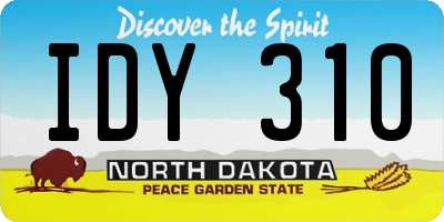 ND license plate IDY310