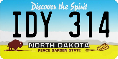 ND license plate IDY314