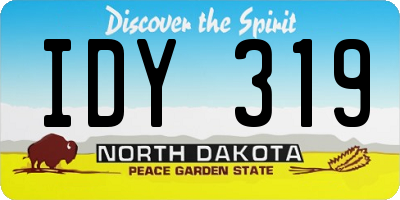 ND license plate IDY319