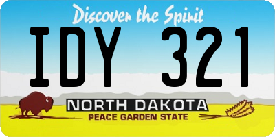 ND license plate IDY321