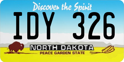 ND license plate IDY326