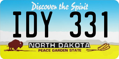ND license plate IDY331