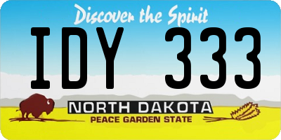 ND license plate IDY333