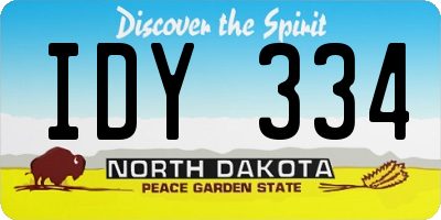ND license plate IDY334