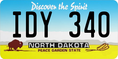 ND license plate IDY340
