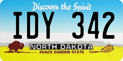ND license plate IDY342