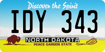 ND license plate IDY343