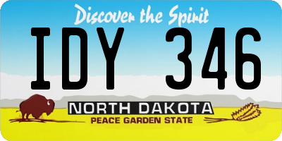 ND license plate IDY346