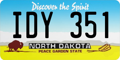 ND license plate IDY351