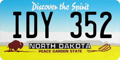 ND license plate IDY352