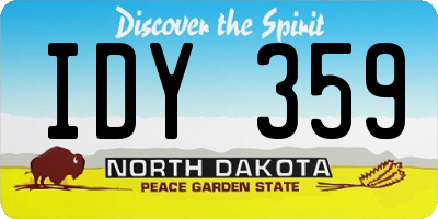 ND license plate IDY359