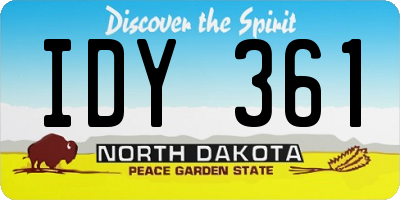 ND license plate IDY361