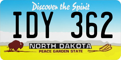 ND license plate IDY362