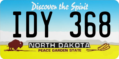 ND license plate IDY368