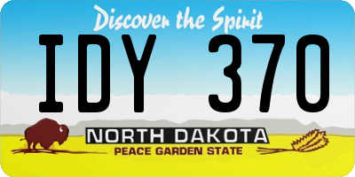 ND license plate IDY370