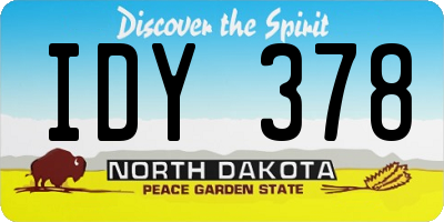 ND license plate IDY378