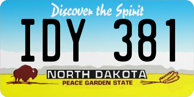 ND license plate IDY381