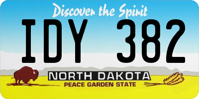 ND license plate IDY382
