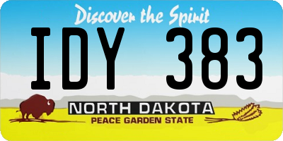 ND license plate IDY383