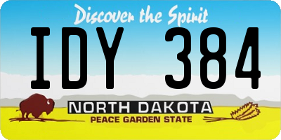 ND license plate IDY384
