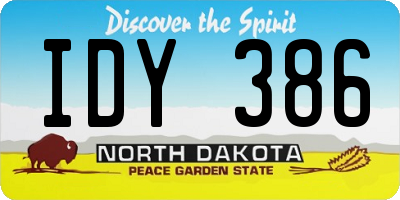ND license plate IDY386