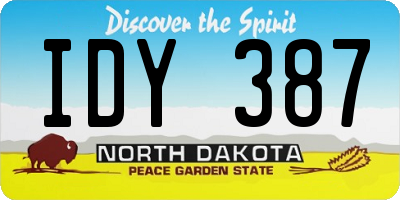 ND license plate IDY387
