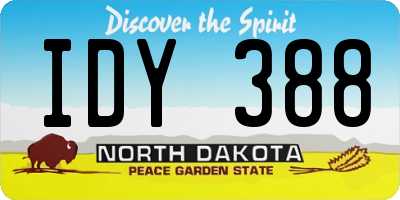 ND license plate IDY388
