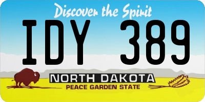 ND license plate IDY389