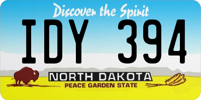 ND license plate IDY394