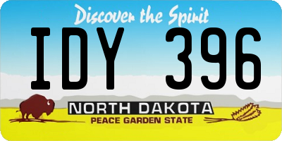 ND license plate IDY396