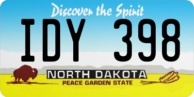 ND license plate IDY398