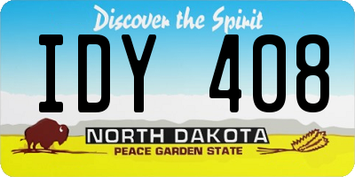 ND license plate IDY408