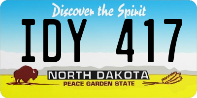 ND license plate IDY417