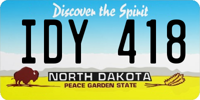 ND license plate IDY418