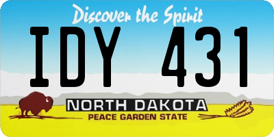 ND license plate IDY431
