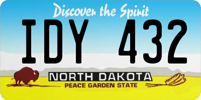 ND license plate IDY432