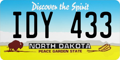 ND license plate IDY433