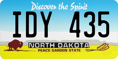ND license plate IDY435
