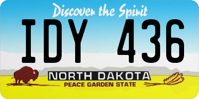ND license plate IDY436