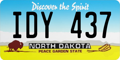 ND license plate IDY437