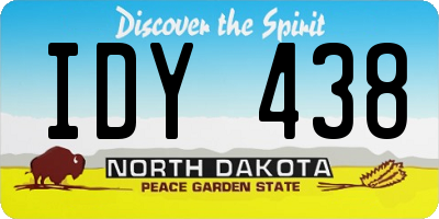 ND license plate IDY438