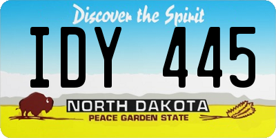 ND license plate IDY445