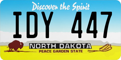 ND license plate IDY447