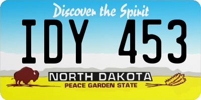ND license plate IDY453